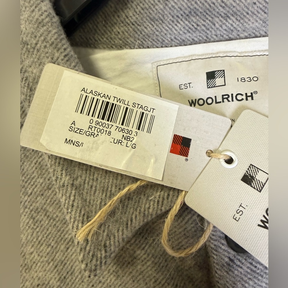 Woolrich Alaskan Twill Stag Shirt Jacket 80% wool grey NWT sz L - Picture 3 of 5